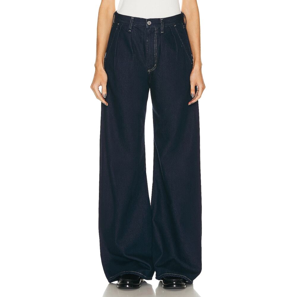 Citizens Of Humanity 'Maritzy' Blue Cotton Pleated Trouser Size 26 - Picture 1 of 4